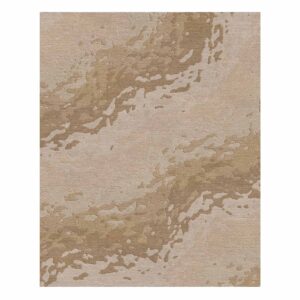 Tapis touffeté avec effet aquarelle abstrait dans des tons beige et crème doux. Le motif organique présente des tourbillons et éclaboussures subtils.