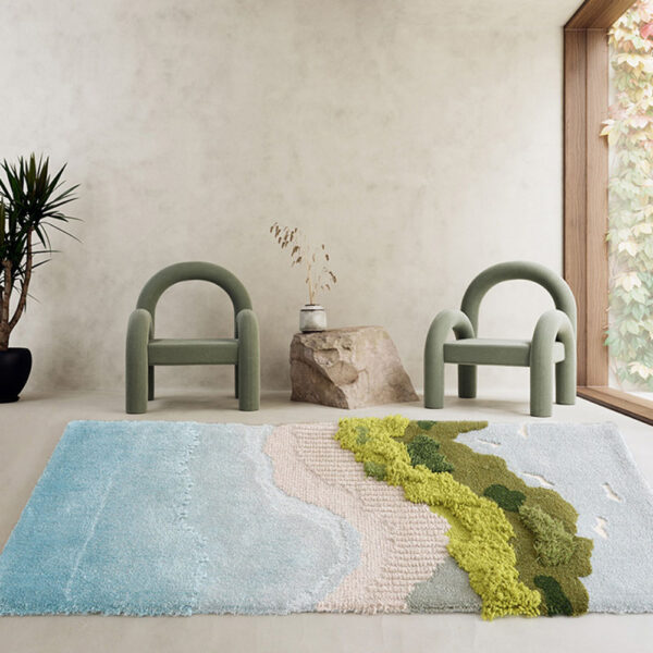 Tapis de couloir mousse bleu clair personnalisé – Image 5