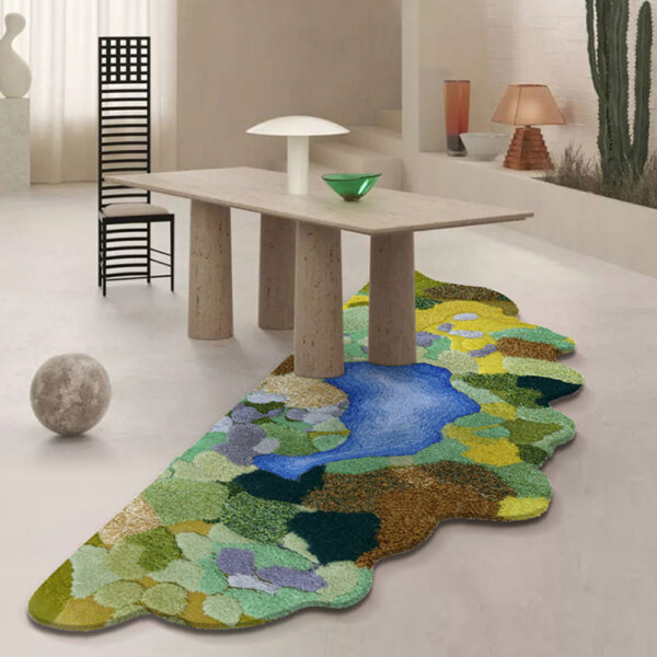 Tapis mousse personnalisé vert de forme organique – Image 5