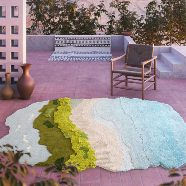Tapis mousse ovale bleu clair personnalisé – Image 5