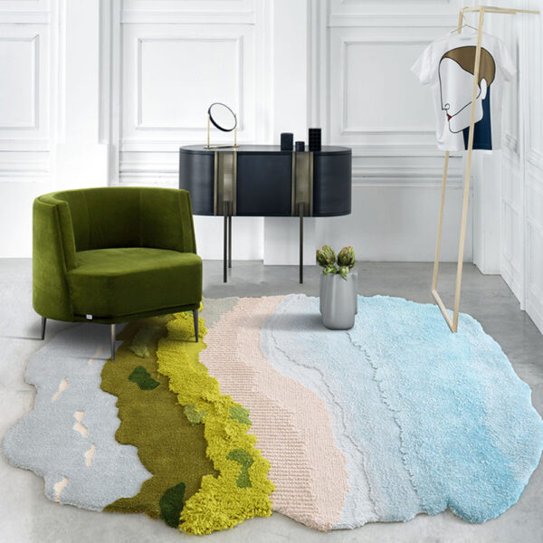 Tapis mousse ovale bleu clair personnalisé – Image 6