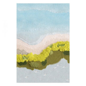 Tapis mousse rectangulaire bleu clair personnalisé