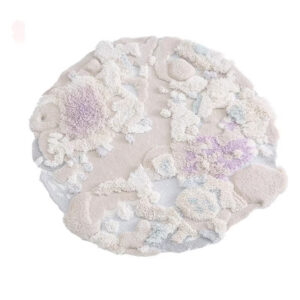 Tapis mousse blanc rond personnalisé