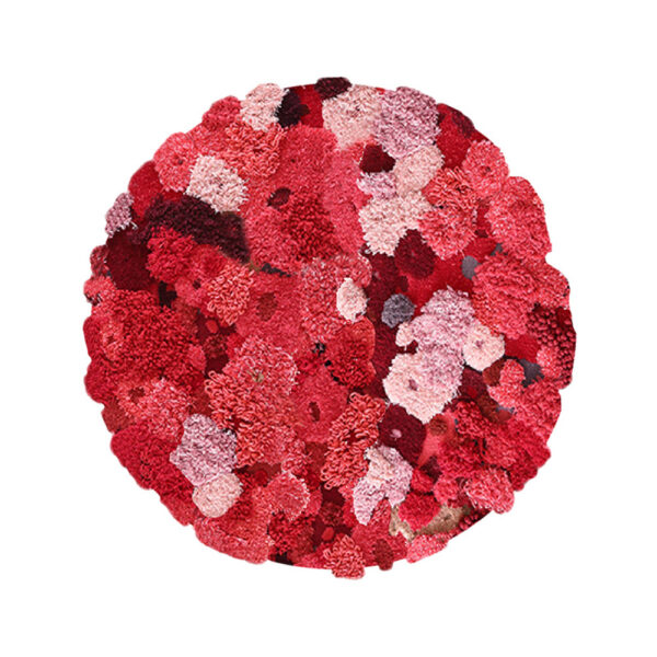 Tapis mousse rouge rond personnalisé