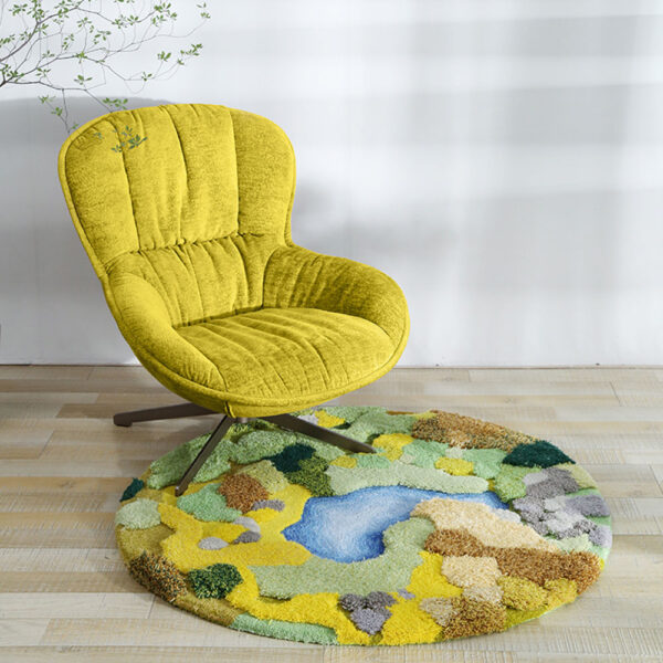 Tapis mousse rond vert personnalisé – Image 6