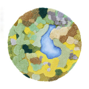 Tapis mousse rond vert personnalisé