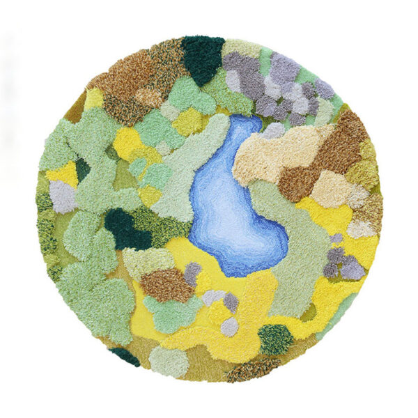 Tapis mousse rond vert personnalisé