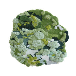 Tapis mousse rond vert forêt personnalisé