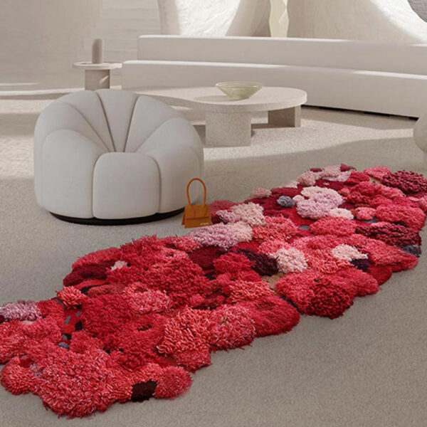Tapis mousse rouge personnalisé de forme organique – Image 6