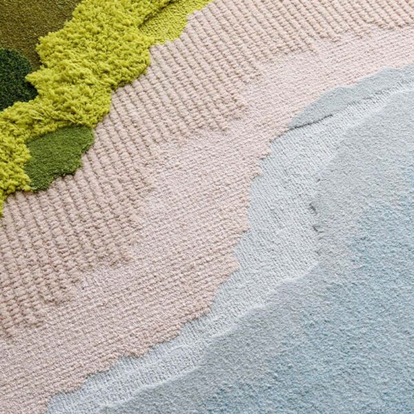 Tapis mousse rond bleu clair personnalisé – Image 3