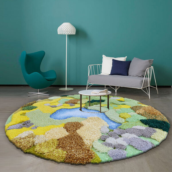 Tapis mousse rond vert personnalisé – Image 7