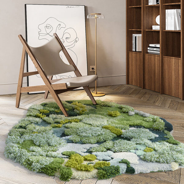 Tapis mousse rond vert forêt personnalisé – Image 4