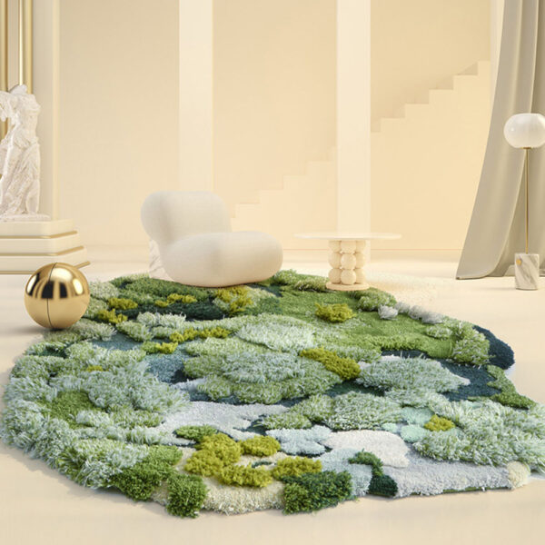 Tapis mousse rond vert forêt personnalisé – Image 5