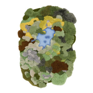 tapis mousse vert personnalisé forêt et lagon