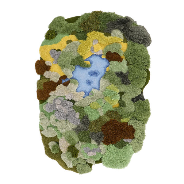 tapis mousse vert personnalisé forêt et lagon