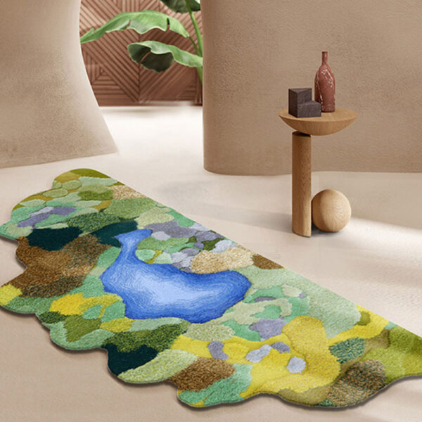 Tapis mousse personnalisé vert de forme organique – Image 6